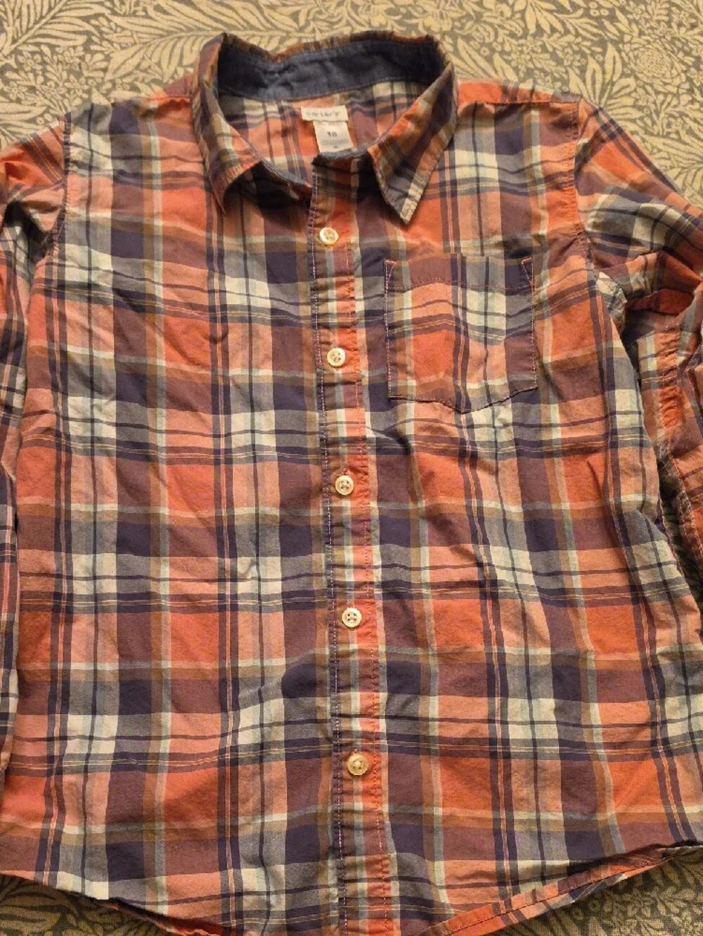 Carter's Pink and Blue Plaid Button-Down Shirt